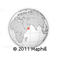 Outline Map of the Area around 13° 44' 54" N, 54° 28' 30" E, rectangular outline
