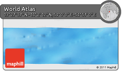 Physical Panoramic Map of the Area around 13° 44' 54" N, 54° 28' 30" E
