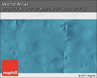 Satellite 3D Map of the Area around 13° 44' 54" N, 55° 10' 29" W