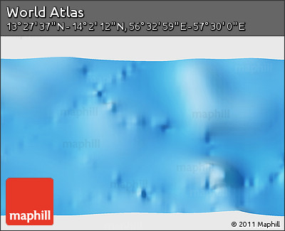 Physical 3D Map of the Area around 13° 44' 54" N, 57° 1' 29" E