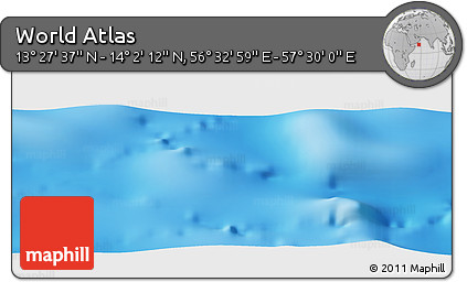 Physical Panoramic Map of the Area around 13° 44' 54" N, 57° 1' 29" E