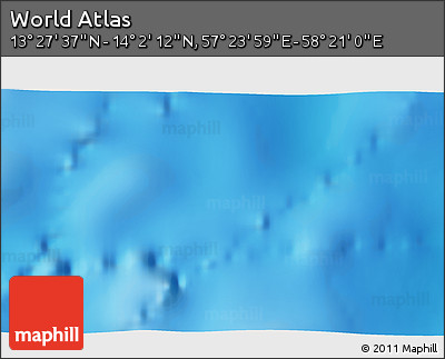 Physical 3D Map of the Area around 13° 44' 54" N, 57° 52' 30" E