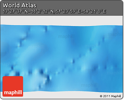 Physical 3D Map of the Area around 13° 44' 54" N, 57° 52' 30" E