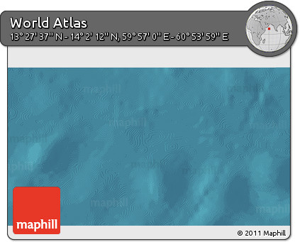 Satellite 3D Map of the Area around 13° 44' 54" N, 60° 25' 29" E
