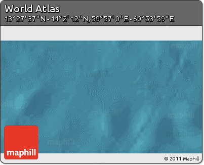 Satellite 3D Map of the Area around 13° 44' 54" N, 60° 25' 29" E