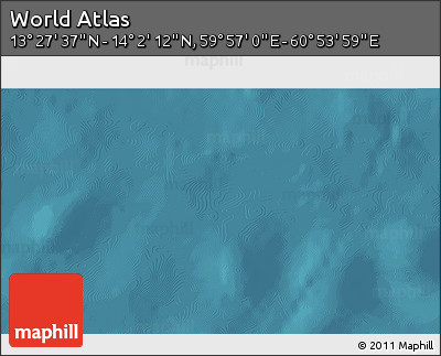 Satellite 3D Map of the Area around 13° 44' 54" N, 60° 25' 29" E