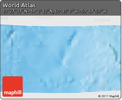 Physical 3D Map of the Area around 13° 44' 54" N, 60° 16' 29" W