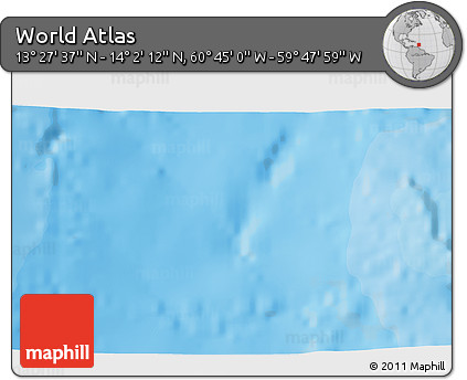 Political 3D Map of the Area around 13° 44' 54" N, 60° 16' 29" W