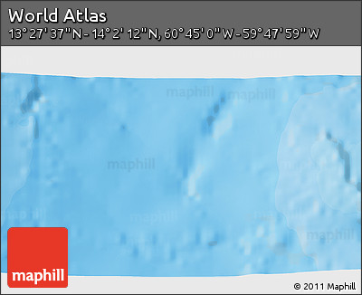 Political 3D Map of the Area around 13° 44' 54" N, 60° 16' 29" W
