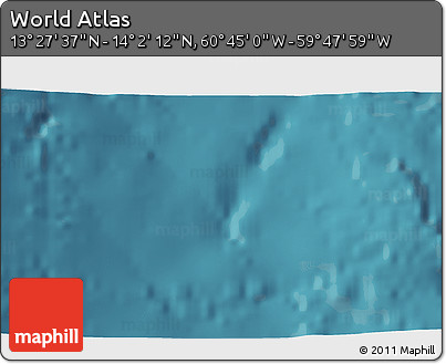 Satellite 3D Map of the Area around 13° 44' 54" N, 60° 16' 29" W