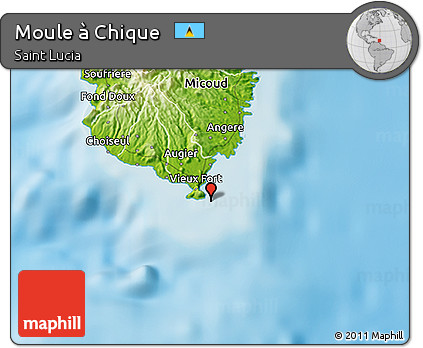 Physical 3D Map of Moule à Chique