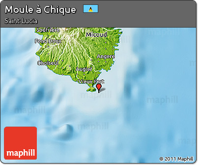 Physical 3D Map of Moule à Chique