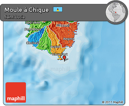 Political 3D Map of Moule à Chique