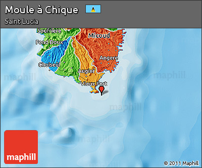 Political 3D Map of Moule à Chique