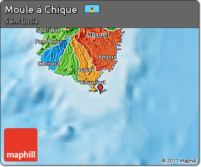 Political 3D Map of Moule à Chique