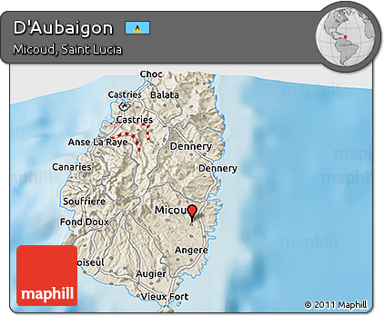 Shaded Relief 3D Map of D'Aubaigon