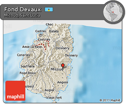 Shaded Relief 3D Map of Fond Devaux