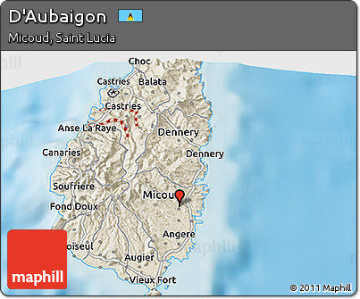 Shaded Relief 3D Map of D'Aubaigon
