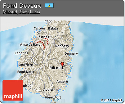 Shaded Relief 3D Map of Fond Devaux