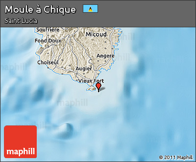Shaded Relief 3D Map of Moule à Chique