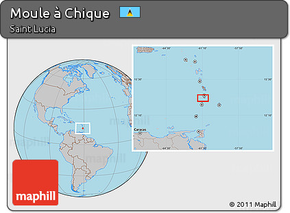 Gray Location Map of Moule à Chique