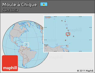 Gray Location Map of Moule à Chique