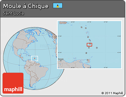 Gray Location Map of Moule à Chique