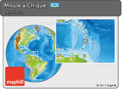 Physical Location Map of Moule à Chique
