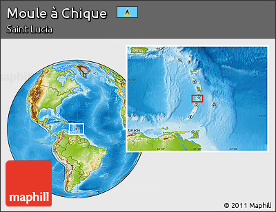 Physical Location Map of Moule à Chique