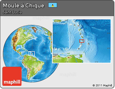Physical Location Map of Moule à Chique