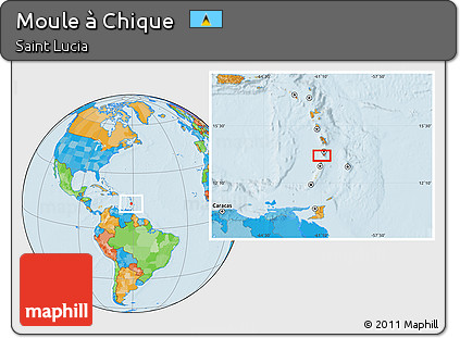 Political Location Map of Moule à Chique