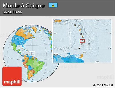 Political Location Map of Moule à Chique