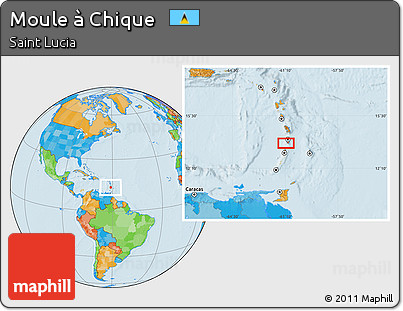 Political Location Map of Moule à Chique
