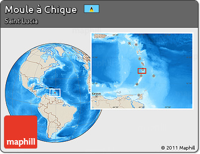 Shaded Relief Location Map of Moule à Chique