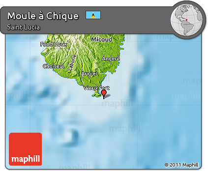 Physical Map of Moule à Chique