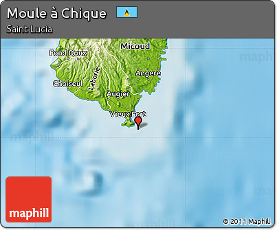 Physical Map of Moule à Chique