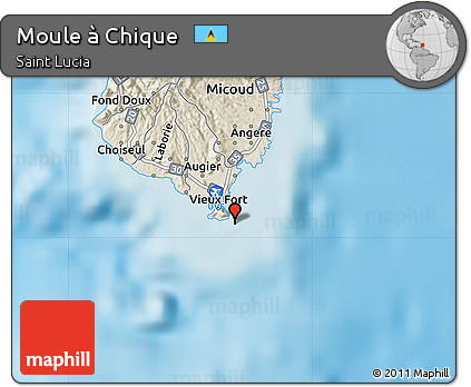Shaded Relief Map of Moule à Chique