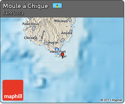 Shaded Relief Map of Moule à Chique