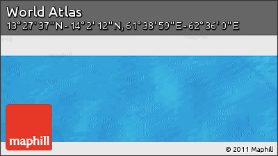 Physical Panoramic Map of the Area around 13° 44' 54" N, 62° 7' 30" E