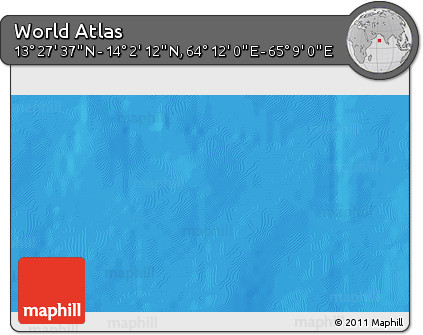 Physical 3D Map of the Area around 13° 44' 54" N, 64° 40' 30" E
