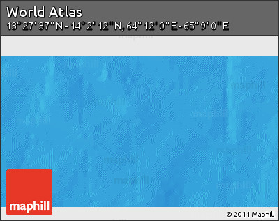 Physical 3D Map of the Area around 13° 44' 54" N, 64° 40' 30" E