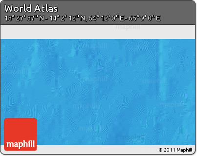Physical 3D Map of the Area around 13° 44' 54" N, 64° 40' 30" E