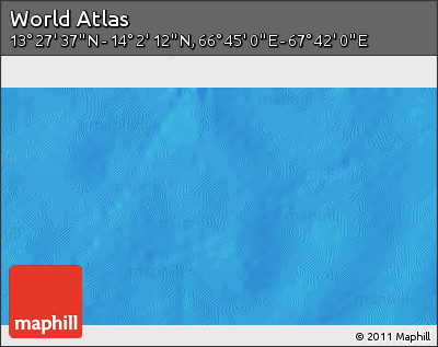 Physical 3D Map of the Area around 13° 44' 54" N, 67° 13' 29" E