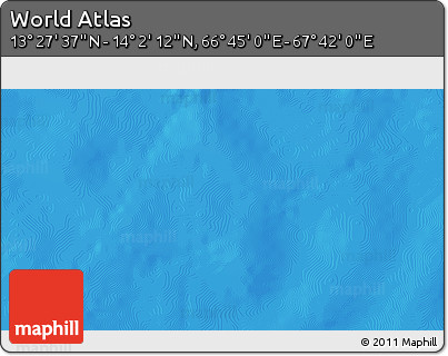 Physical 3D Map of the Area around 13° 44' 54" N, 67° 13' 29" E