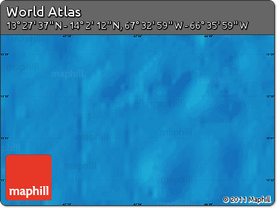 Shaded Relief Map of the Area around 13° 44' 54" N, 67° 4' 29" W