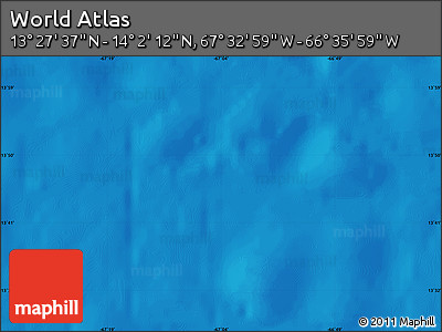 Shaded Relief Map of the Area around 13° 44' 54" N, 67° 4' 29" W