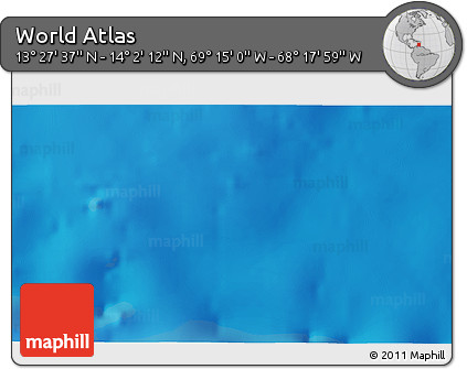 Shaded Relief 3D Map of the Area around 13° 44' 54" N, 68° 46' 30" W