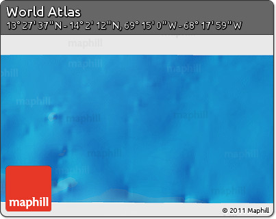 Shaded Relief 3D Map of the Area around 13° 44' 54" N, 68° 46' 30" W
