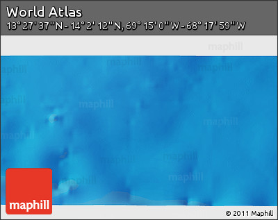 Shaded Relief 3D Map of the Area around 13° 44' 54" N, 68° 46' 30" W