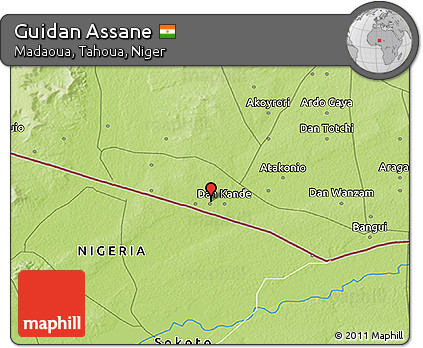 Physical 3D Map of Guidan Assane